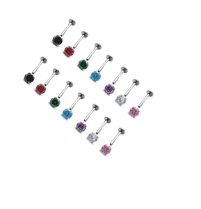 Piercing de Oreja de Aleación de Titanio F136 con Zirconia de Color 5A, Incrustaciones de Uñas y Huesos, Rosca Interna, Estilo Punk, Hip Hop, Urbano - Product Image 6