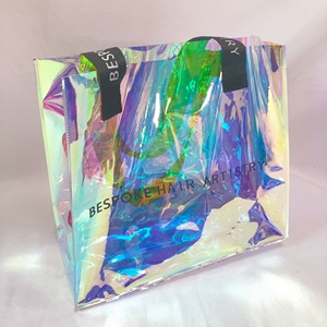 Holographic Large Handbag Gift Wrap <b>Pvc</b> Tote Bags with Handle for Party,Birthday,Christmas,Travel, Festival,Wedding, Shopping - Product Image 5
