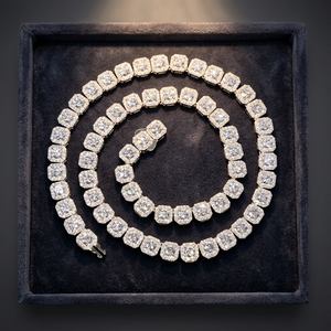 Collar de perlas con diamantes de imitación estilo hip hop para hombre, cadena de tenis VVS de 5 mm - Product Image 3