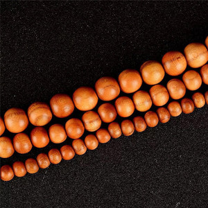 Pulsera de cuentas budistas de madera de durazno, 108/216 cuentas, cadena de suéter de madera pulida tallada, joyería, accesorio unisex - Product Image 1
