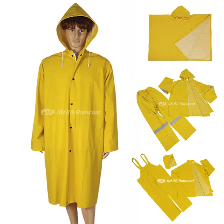 Manteau de pluie Poncho de logo personnalisé de haute qualité réutilisable Polyester PVC VÊTEMENTS DE PLUIE Imperméable Long Hommes Imperméable