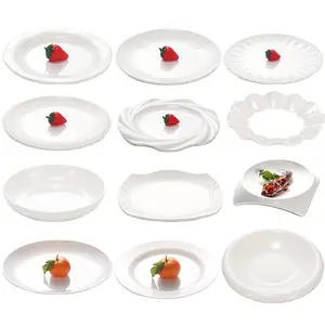 Assiette Melaware Assiettes blanches rondes en mélamine Plateaux de restauration par sublimation pour la vente en gros