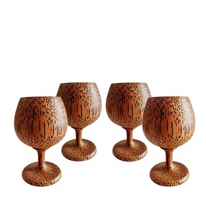 AZ ENTERPRISES Verres à vin en bois faits à la main, écologiques, modèle AZE-WG035, lot de 2, capacité 250 ml, design moderne, pour cocktails et fêtes - Product Image 3