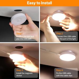 Luce Notturna LED Circolare Ricaricabile USB con Sensore di Movimento per Cucina, Camera da Letto, Scale, Corridoio, Armadio - Product Image 5