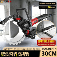Scie à anneau portable 380V, coupe-béton électrique pour rainurage de murs, pierres et briques, robuste avec pompe à eau 290mm