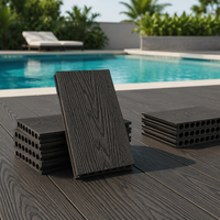 Plancher en terrasse WPC, extérieur, imperméable, antidérapant, en bois composite, pour jardin, patio, piscine