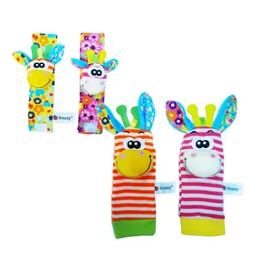 Baby Wrist Rattles Soft Sock - Baby Hand Feet Toys Newborn Foot Finder Socks Set