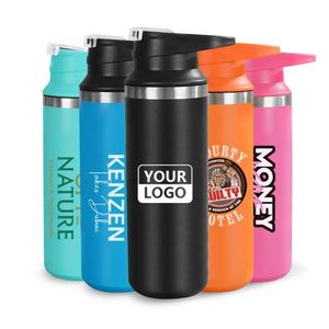 Bouteille d'eau en acier inoxydable à double paroi isolée de 500 ml avec logo personnalisé, bouteille d'eau de camping - Product Image 1