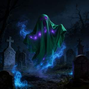 Decoración de Fantasma Luminoso de Halloween, Luz LED Colgante con Luces Púrpuras, Adorno Espeluznante para el Hogar, Jardín, Fiesta, Casa Embrujada - Product Image 5