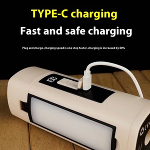 Nuova torcia elettrica portatile a <span class=keywords><strong>tre</strong></span> foglie da esterno pieghevole per la casa e telescopica ricaricabile a Led lanterna da campeggio leggera - Product Image 2