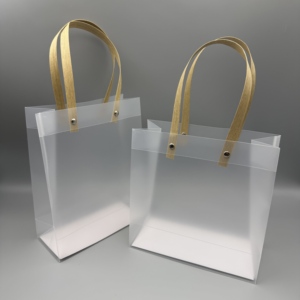 Sac fourre-tout personnalisé en <span class=keywords><strong>PP</strong></span> givré épaissi, petit format, sac d'emballage cadeau transparent en PVC pour vêtements et shopping - Product Image 3