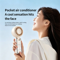 Ventilador Turbo Portátil de Mano con Enfriador de Hielo, Ventilador Personal Recargable, Mini Ventilador de Mano Pequeño para Viajes, Exteriores, Hogar y Oficina