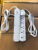 Multiprise avec prises CA et ports USB, rallonge thaïlandaise avec cordon de 1,8 m et interrupteur principal pour bureau