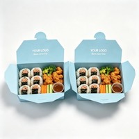 Boîte alimentaire en papier kraft personnalisée, boîte bento anti-graisse, conteneur à emporter avec couvercle, emballage de boîte à lunch écologique à emporter