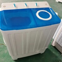 Lave-linge à double cuve 8 kg, robuste, corps en PP antirouille, commandes simples, homologué CE, logo personnalisé disponible, prise incluse, pour usage domestique