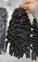 Extensions de cheveux humains 100% non traités, pointes en plumes, 100g pour tressage, extensions de cheveux au crochet, bouclés en vrac, style France