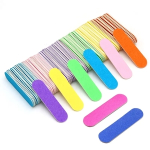 Mini Double Side Wood Nail Files Disposable Mini Wooden File Emery Board Colorful Sandpaper Grinding Polishing Manicure Tools