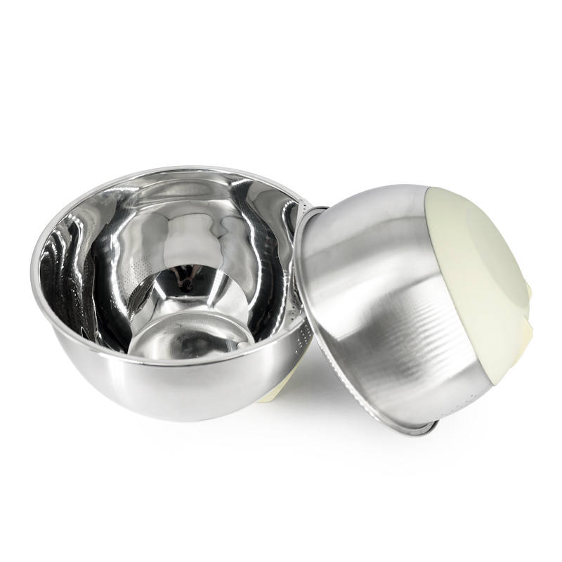 Joyfair Zeef 22 cm, roestvrijstalen pastazeef met handgrepen, microgeperforeerde zeef voor het afdruipen / spoelen / filteren / wassen van groenten, pasta, fruit, rijst, vaatwasmachinebestendig