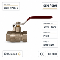 Vanne à boisseau sphérique en laiton OEM DN15-100 de haute qualité avec poignée longue pour le contrôle de l'eau, conception à structure sphérique