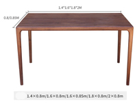 Les fabricants fournissent directement des tables de salle à manger rectangulaires modernes en bois massif de noyer, à coins arrondis, pour hôtels, 6 places, pour l'Europe du Nord.