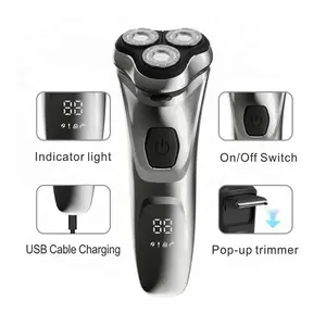 RUUNWE Professional Men's Rechargeable Electric Shavers New RS8998 LED Beard Trimmer For Men