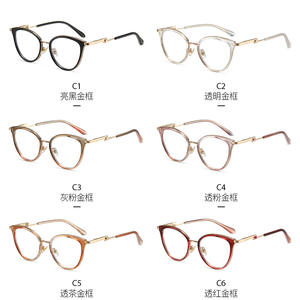 86020 Monturas de Gafas Redondas Anti-Luz Azul para Mujer con Diseño de Diamantes de Imitación, Montura Completa, Lentes AC, Forma Ovalada - Product Image 5