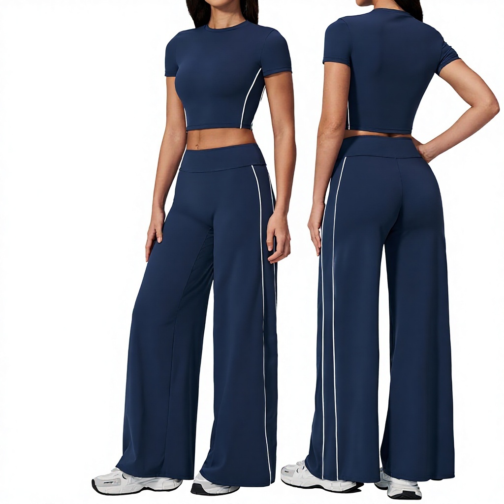 Hot Selling Solid Breathable High Waist 7-Piece Female Summer Outdoor Running Fitness Yoga Suit Quick-Drying 4539