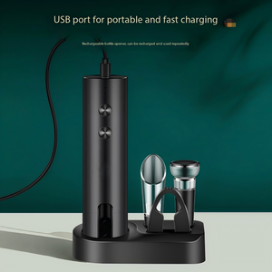 Juego de abridor de botellas de vino tinto portátil recargable IStapromo Gifts, abridor de botellas automático para el hogar, abridor de botellas eléctrico - Product Image 2