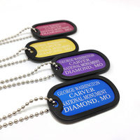 Sublimatie Lasergravure Cirkel Zwarte Rvs Blank Graveermachine Qr Code Ketting Custom Pet Product Naam Id Tag