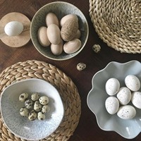 Bol à salade en céramique émaillée à réaction de conception simple bol de service en grès bol organique moyen pour restaurant
