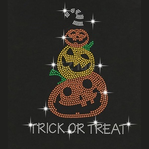 Trasferimento di strass di Halloween con mela avvelenata Bling Hotfix Festival motivo strass trasferimento per i vestiti - Product Image 5