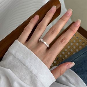 Dylam Trendy Geometric Design Tarnish Free 925 Sterling <b>Silver</b> Wave Open <b>Adjustable</b> Women Fine Jewelry <b>Rings</b> - Product Image 4