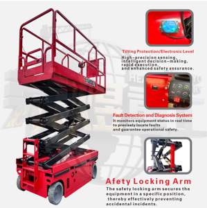 Piattaforme Elevatrici a Forbice Elettriche Semoventi in Acciaio Durevole da 6m, 8m, 10m, 12m, 14m con Capacità di 2 Persone e 80kg-1000kg - Product Image 3