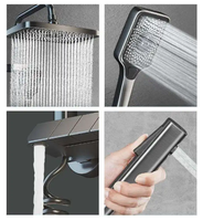 Ensemble de douche mural pour salle de bain Système de luxe en laiton Pluie Pluie Douche Mélangeur Extérieur Piano Douche Robinet Ensemble Système