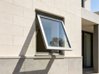 Ventana de Aluminio con Apertura Vertical Moderna AS2047, Ventana de Vidrio con Doble Acristalamiento, Aislamiento Térmico, Impermeable y con Control de Insectos