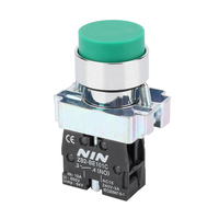 Interrupteur à bouton-poussoir plat en métal de 22 mm, série XB2, bouton-poussoir momentané, à réinitialisation automatique/autobloquant, contact auxiliaire NO NC
