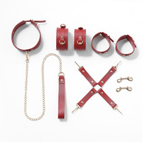 Ensemble de bondage pour adultes 8 pièces, best-seller, jouets BDSM avec collier, menottes, attaches de cheville, masque, bâillon, fouet, sangles croisées et sac de rangement