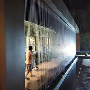 digital programmed graphic waterfall fountain water curtain Rain Curtain for partition