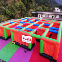 Aire de jeux gonflable portable pour fête de carnaval en plein air, labyrinthe sportif, en bâche PVC 0,55 mm, pour Laser Tag et Jeux Gonflables Huanting, 500 kg
