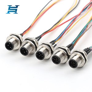 Nhà máy tùy chỉnh M12 hàng không cắm & ổ cắm 2-17 pin-hàn loại nam/nữ bảng điều khiển gắn kết IP67 PCB kết nối với pre-có dây - Product Image 1