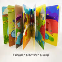 LELEYU-Libro de canciones para niños, libro de botón Pushi parlante, personalizado, programable, regalos de aprendizaje