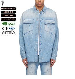 OEM Fading Vintage Wash Trucker <b>Jacket</b> Chest Button-flap Patch Pockets Custom <b>Denim</b> <b>Jacket</b> - Product Image 1