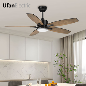 Hiện đại 42 inch LED quạt trần với điều khiển từ xa kim loại xây dựng 6 tốc độ 5 Blades DC động cơ cho phòng khách trong nhà sử dụng - Product Image 2