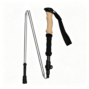 Bastón de Trekking Ajustable de Aleación de Aluminio con Mango de Corcho y Punta de Goma para Senderismo - Product Image 1