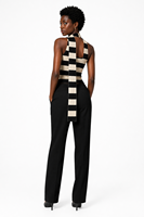 Ensemble de tricots pour femmes avec logo personnalisé, tricoté, sans manches, sans bretelles, rayé, mode club, designer, été, mélange de viscose, usine OEM & ODM
