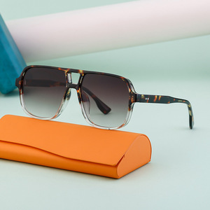 Gafas de Sol Retro de Doble Puente para Hombre XH-3452, Protección UV400, Montura de PC, Lentes Clase 2, Protección Solar, para Conducir, Viajar, Moda - Product Image 5