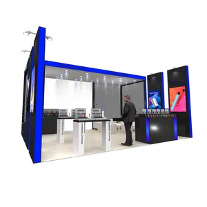 IZEXPO Paredes divisórias para cabine de exposição, sacos de acessórios para cabine inteira, design disponível, cabine portátil personalizada para feiras comerciais