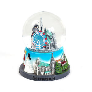 Custom OEM <strong>Wholesale</strong> Home Decor Gift Souvenir Vienna Gift Crystal Resin Ball 3D Water <strong>Snow</strong> <strong>Globe</strong> - Product Image 4