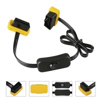 Cable de Extensión OBD2 para Automóvil AUTOOL con Interruptor, Adaptador OBD2 ELM327, Conector de Extensión de 60 cm, Cables de Extensión ELM 327, Cable de 16 Pines