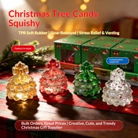 Grand Père Noël en forme de corne, jouet anti-stress souple pour arbre de Noël - Caoutchouc thermoplastique à rebond lent, design scintillant pour la relaxation